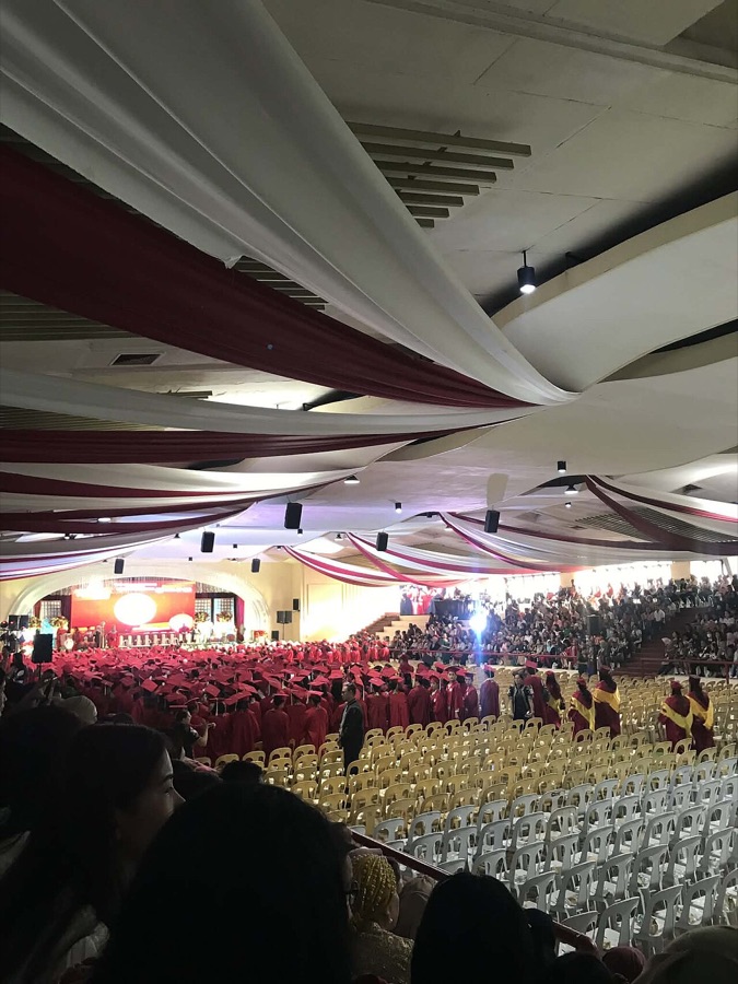 A college graduation ceremony